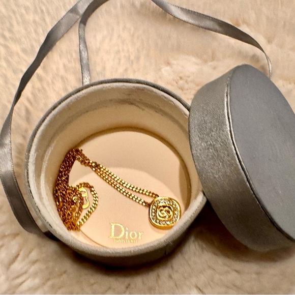 -SOLD-Christian Dior rhinestone necklace gold plated - Picture 7 of 9